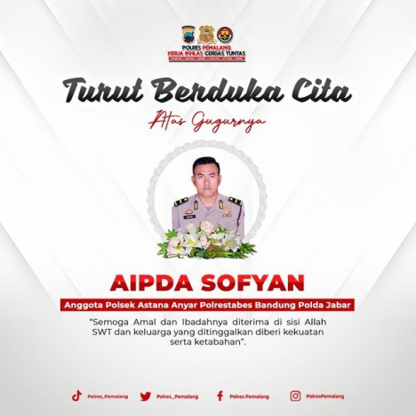 Aipda Sofyan meninggal dunia dalam teror bom. (Foto: PMJ/Twitter).