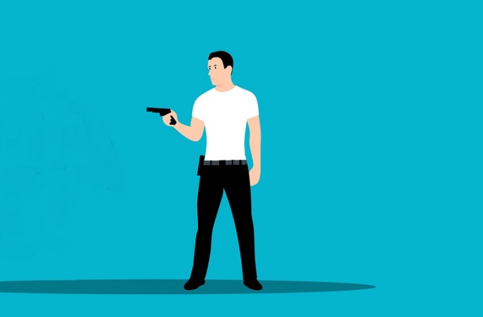 Ilustrasi orang membawa pistol. (Foto: PMJ News/Pixabay)