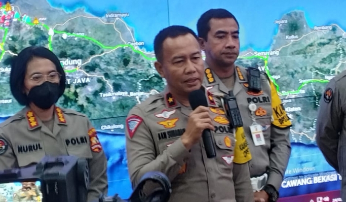 Dirgakkum Korlantas Polri, Brigjen Pol Aan Suhanan saat memberikan keterangan. (Foto: PMJ News)