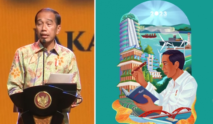 Presiden Jokowi menyampaikan pesan awal tahun 2023. (Foto: PMJ News/Instagram @jokowi)