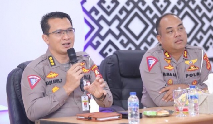 Kabag TIK Korlantas Polri, Kombes Pol I Made Agus Prasatya saat konferensi pers. (Foto: PMJ News/NTMC Polri)