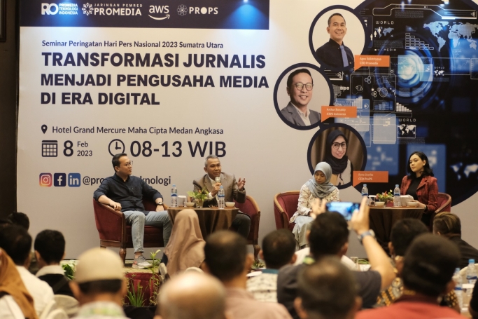 Agus Sulistriyono selaku CEO Promedia Indonesia sebagai pembicara. (Foto; PMJ/Gtg).