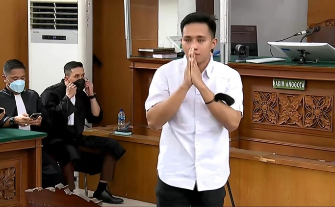 Terdakwa Bharada E di PN Jaksel. (Foto: PMJ News/ Fjr)