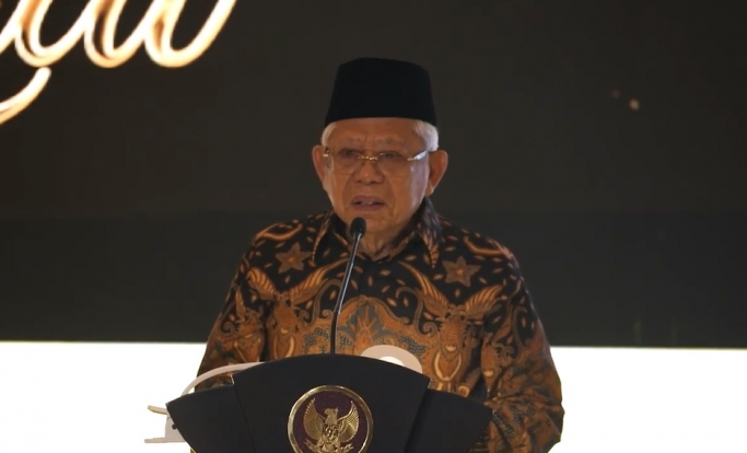 Wakil Presiden (Wapres) Ma'ruf Amin memberikan keterangan pers. (Foto: PMJ News/YouTube Setwapres)