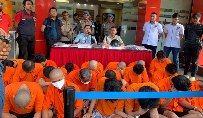 Puluhan pelaku kejahatan ditangkap jajaran Polres Metro Jakarta Selatan selama Operasi Pekat Jaya. (Foto: PMJ News)