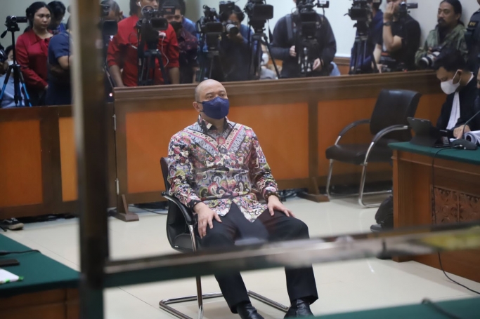 Terdakwa Teddy Minahasa di kasus peredaran narkoba. (Foto: PMJ/Kejagung).