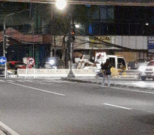 Salah satu jalan putar balik di Mampang yang ditutup. (Foto: PMJ/Ist).