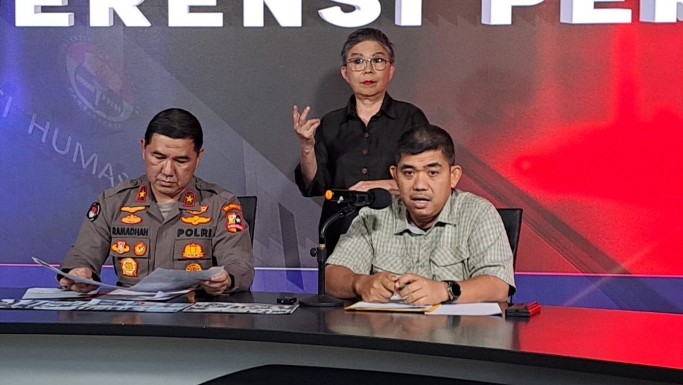 Juru Bicara Densus 88 Antiteror Polri Kombes Pol Aswin Siregar beri keterangan. (Foto: PMJ/Fajar).