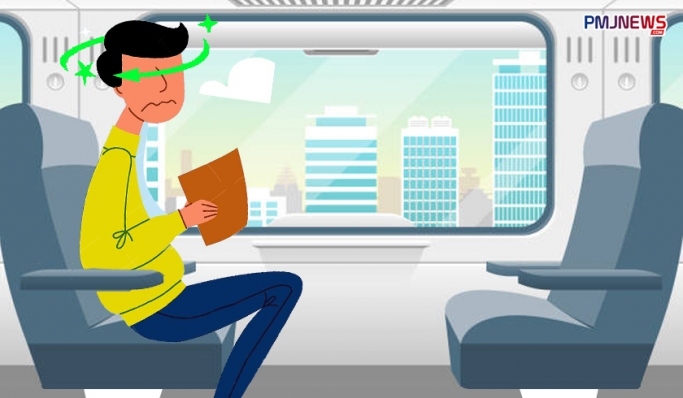 Ilustrasi motion sickness atau mabuk saat perjalanan darat, laut, atau udara. (Foto: Kolase PMJ News)