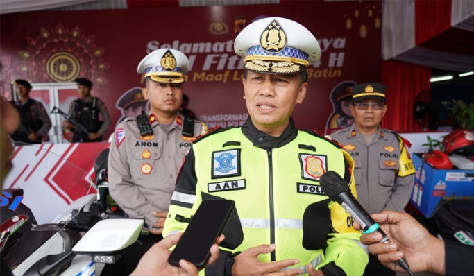 Dirgakkum Korlantas Polri, Brigjen Pol Aan Suhanan saat memberikan keterangan pers. (Foto: PMJ News/Fajar)