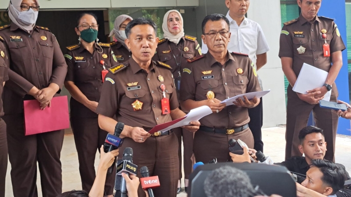 Asisten Tindak Pidana Umum (Aspidum) Kejaksaan Tinggi DKI Jakarta, Danang Suryo Wibowo dan jajarannya. (Foto: PMJ News/ Fajar).
