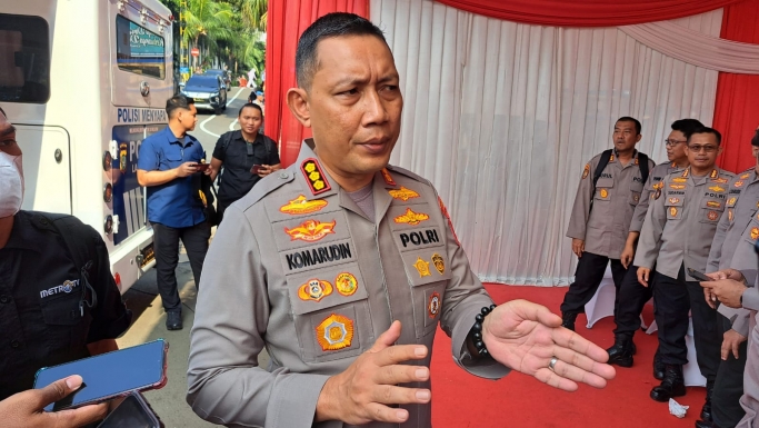 Kapolres Metro Jakarta Pusat Kombes Pol Komarudin beri keterangan. (Foto: PMJ/Fajar).