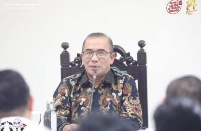 Ketua Komisi Pemilihan Umum RI, Hasyim Asy'ari saat memberikan keterangan pers.(Foto: PMJ News/Dok KPU)