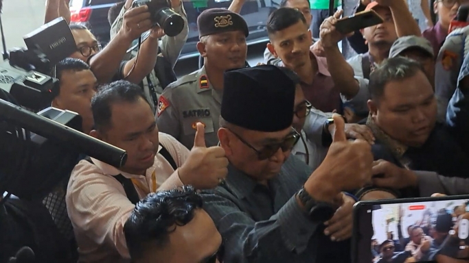 Panji Gumilang di Bareskrim Polri. (Foto: PMJ/Fajar).