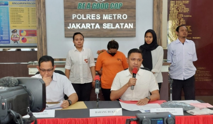 Polres Metro Jakarta Delatan menggelar rilis pengungkapan kasus prostitusi anak di bawah umur. (Foto: PMJ News)
