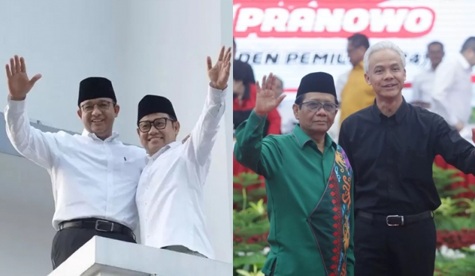 Dua pasangan Capres-Cawapres yang akan bertarung di Pilpres 2024 akan mendaftarkan diri ke KPU. (Foto: Kolase PMJ News)