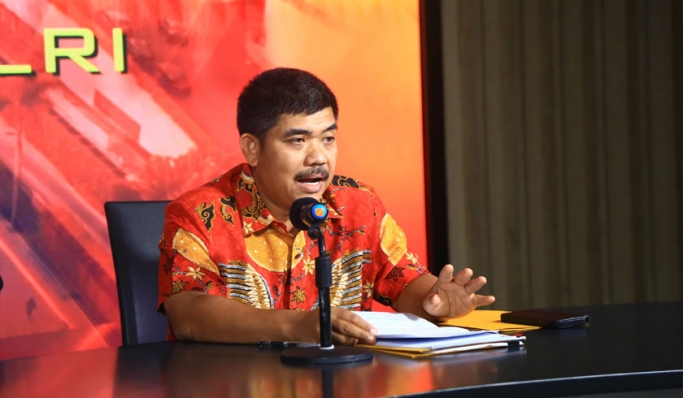 Juru Bicara Densus 88 Antiteror Polri, Kombes Pol Aswin Siregar saat konferensi pers. (Foto: PMJ News/Fajar)