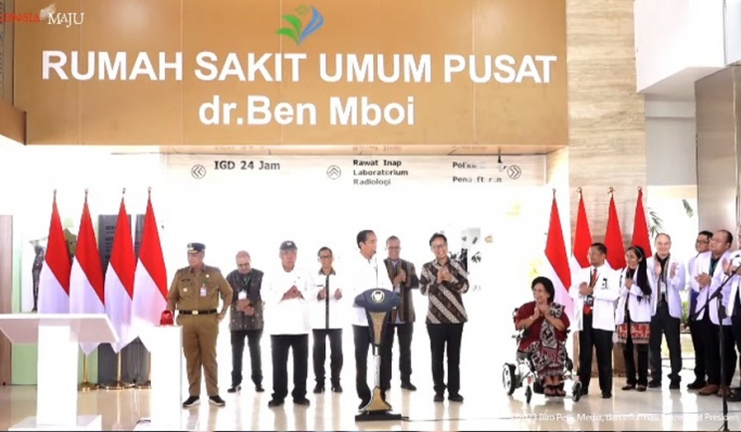 Presiden Jokowi meresmikan Rumah Sakit Umum Pusat (RSUP) dr. Ben Mboi di Kupang, Nusa Tenggara Timur. (Foto: PMJ News/BPMI Setpres)