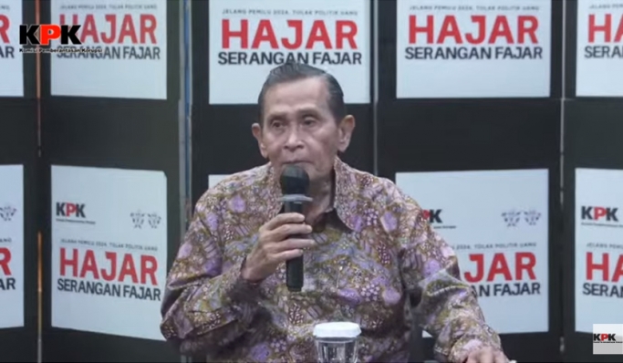 Ketua Dewas KPK, Tumpak H Panggabean saat konferensi pers. (Foto: PMJ News/YouTube KPK RI)