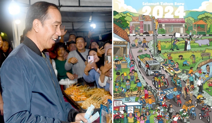 Presiden Jokowi menyampaikan ucapan selamat Tahun Baru 2024. (Foto: PMJ News/Twitter @jokowi)