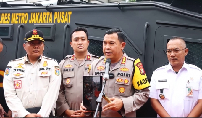 Kapolres Metro Jakarta Pusat, Kombes Pol Susatyo Purnomo Condro saat memberikan keterangan pers. (Foto: PMJ News)