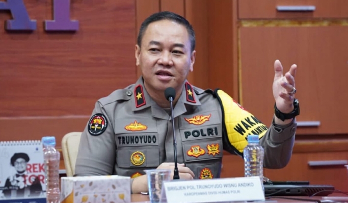 Karo Penmas Divisi Humas Polri Brigjen Pol Trunoyudo Wisnu Andiko memberikan sambutan di acara PWI. (Foto: PMJ News)