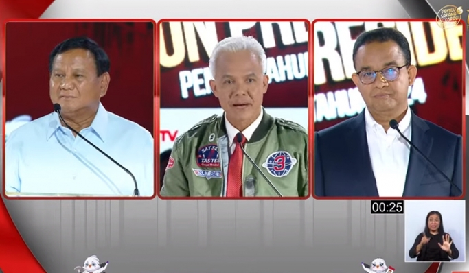 Penyelenggaraan debat Capres . (Foto: PMJ News/YouTube KPU RI)