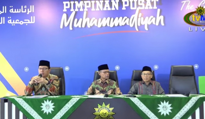 PP Muhammadiyah menggelar konferensi pers penetapan awal Ramadhan, Idul Fitri, dan Idul Adha. (Foto: PMJ News/YouTube tvMU Channel)