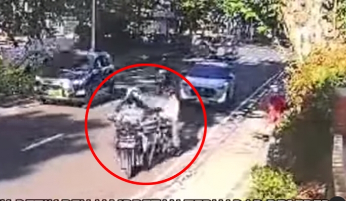 Seorang pesepeda yang sedang gowes menjadi korban penjambretan di Jalan Latuharhary, Menteng, Jakarta Pusat. (Foto: PMJ News/Instagram @lensa_berita_jakarta)