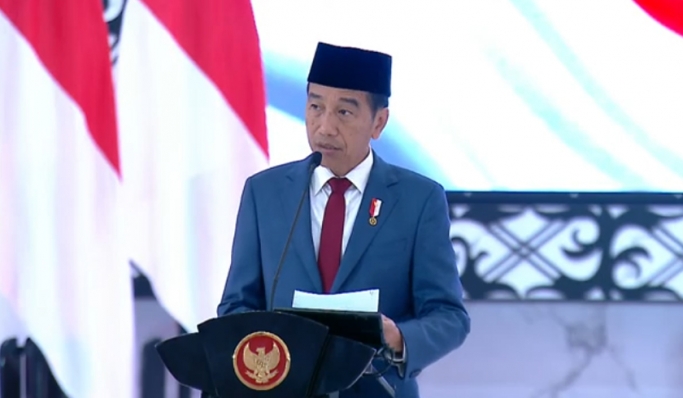 Presiden Jokowi saat Mabes TNI, Cilangkap, Jakarta Timur beberapa waktu lalu. (Foto: PMJ News/YouTube Kemhan Ri)