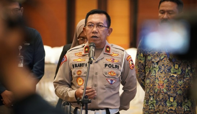 Dirgakkum Korlantas Polri, Brigjen Pol Raden Slamet Santoso saat memberikan keteragan. (Foto: PMJ News)