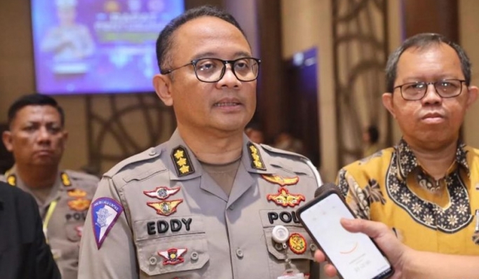 Kabagops Korlantas Polri, Kombes Pol Eddy Djunaedi saat memberikan keterangan pers. (Foto: PMJ News)