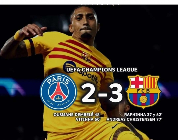 Barcelona vs PSG menang 3-2. (Foto: PMJ/Dok Instagram Barcelona).