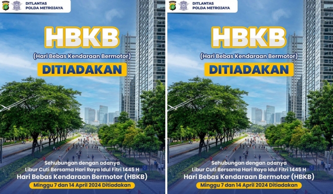 Pelaksanaan HBKB atau CFD ditiadakan selama libur dan cuti bersama Idul Fitri 1445 H. (Foto: PMJ News/Twitter @TMCPoldaMetro)