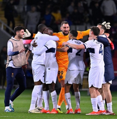 PSG merayakan kemenangannya atas Barcelona. (Foto: PMJ/Instagram PSG).
