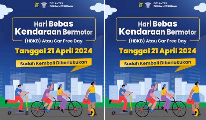 Pelaksanaan Hari bebas kendaraan bermotor atau car free day (CFD) Jakarta kembali berlakukan. (Foto: PMJ News/TMC Polda Metro Jaya)