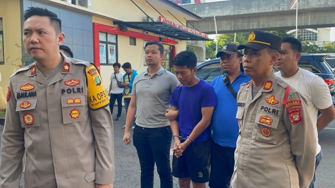 Pelaku yang juga pacar korban yang hamil dan tewas akibat pendarahan. (Foto: PMJ/Ist).