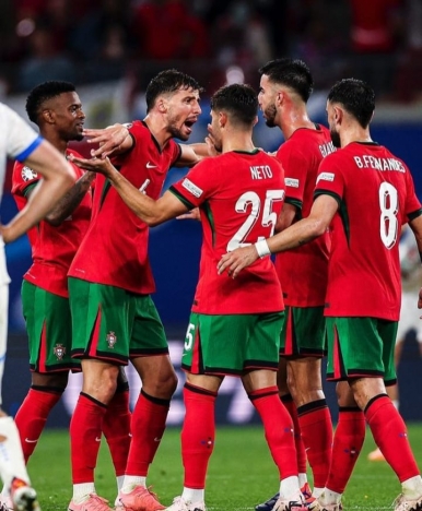 Tim Portugal rayakan kemenangan atas Rep Ceko. (Foto: PMJ/Instagram Timnas Portugal).