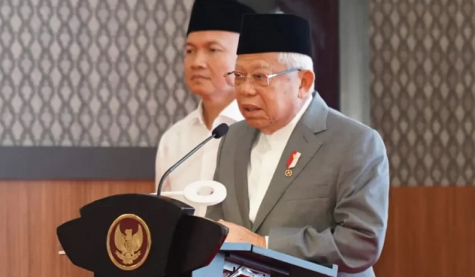 Wakil Presiden, Ma'ruf Amin saat memberikan arahan. (Foto: PMJ News/Setwapres RI)