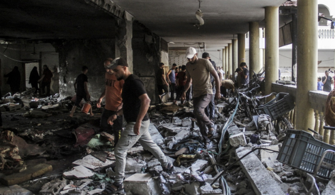 Pemerintah Indonesia mengutuk keras pembantaian lebih dari 100 warga Palestina di Sekolah Al-Taba’een di Gaza oleh Israel. (Foto: PMJ News/X.com)