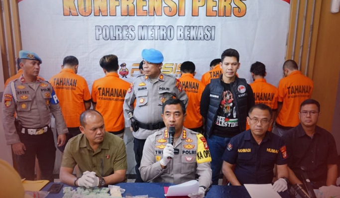 Polres Metro Bekasi mengungkap sembilan kasus peredaran narkoba di wilayah hukumnya. (Foto: PMJ News)