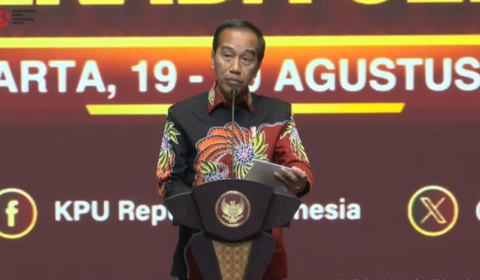 Presiden Jokowi di acara rapat Konsolidasi Pilkada Serentak 2024. (Foto: PMJ News/YouTube Setpres)