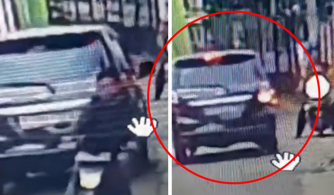 Rekaman CCTV mobil hitam menabrak bocah di kawasan pemukiman warga Cipayung, Ciputat, Tangerang Selatan. (Foto: PMJ News/Tangkapan Layar)