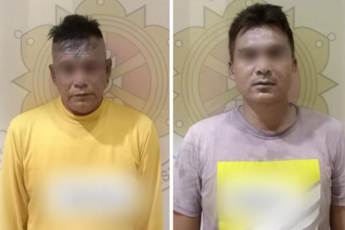 Bapak dan anak pelaku penganiayaan. (Foto: PMJ/Polsek Tamansari).