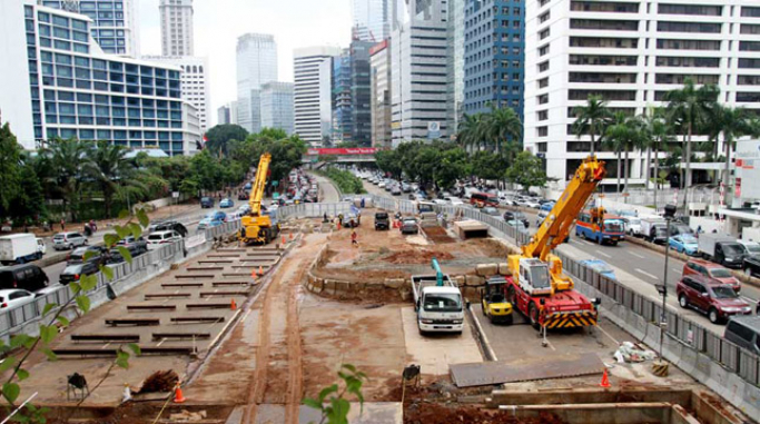 Pembangunan MRT Thamrin beberapa waktu lalu. (Foto: PMJ/Dok Humas MRT/Ilustrasi).