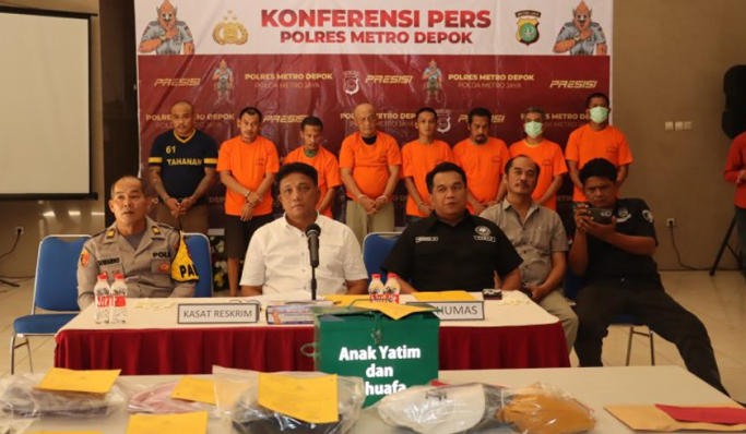 Polres Metro Depok menggelar rilis pengungkapkan berbagai tindak pidana selama Operasi Sikat Jaya 2024. (Foto: PMJ News)
