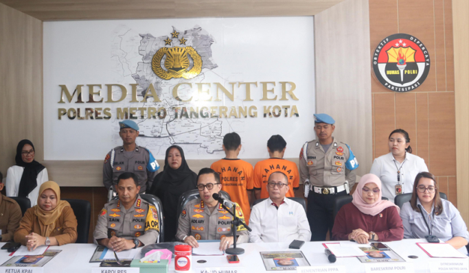 Polres Metro Tangerang Kota menggelar rilis kasus pencabulan. (Foto: PMJ News)