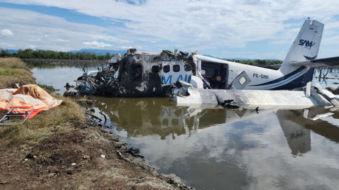 Pesawat SAM Air terjatuh di Gorontalo. (Foto: PMJ/Dok Kemenhub).