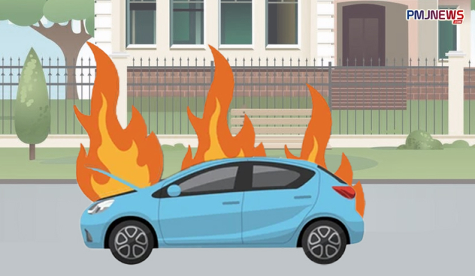 Ilustrasi kasus pembakaran mobil. (Foto: PMJ News)
