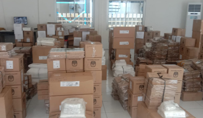 Gudang logistik KPU di Jakarta Timur. (Foto: PMJ News)